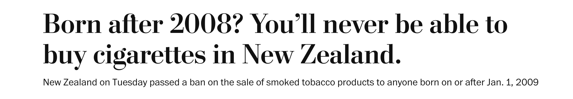 new zealand passed ban on sales of tobacco